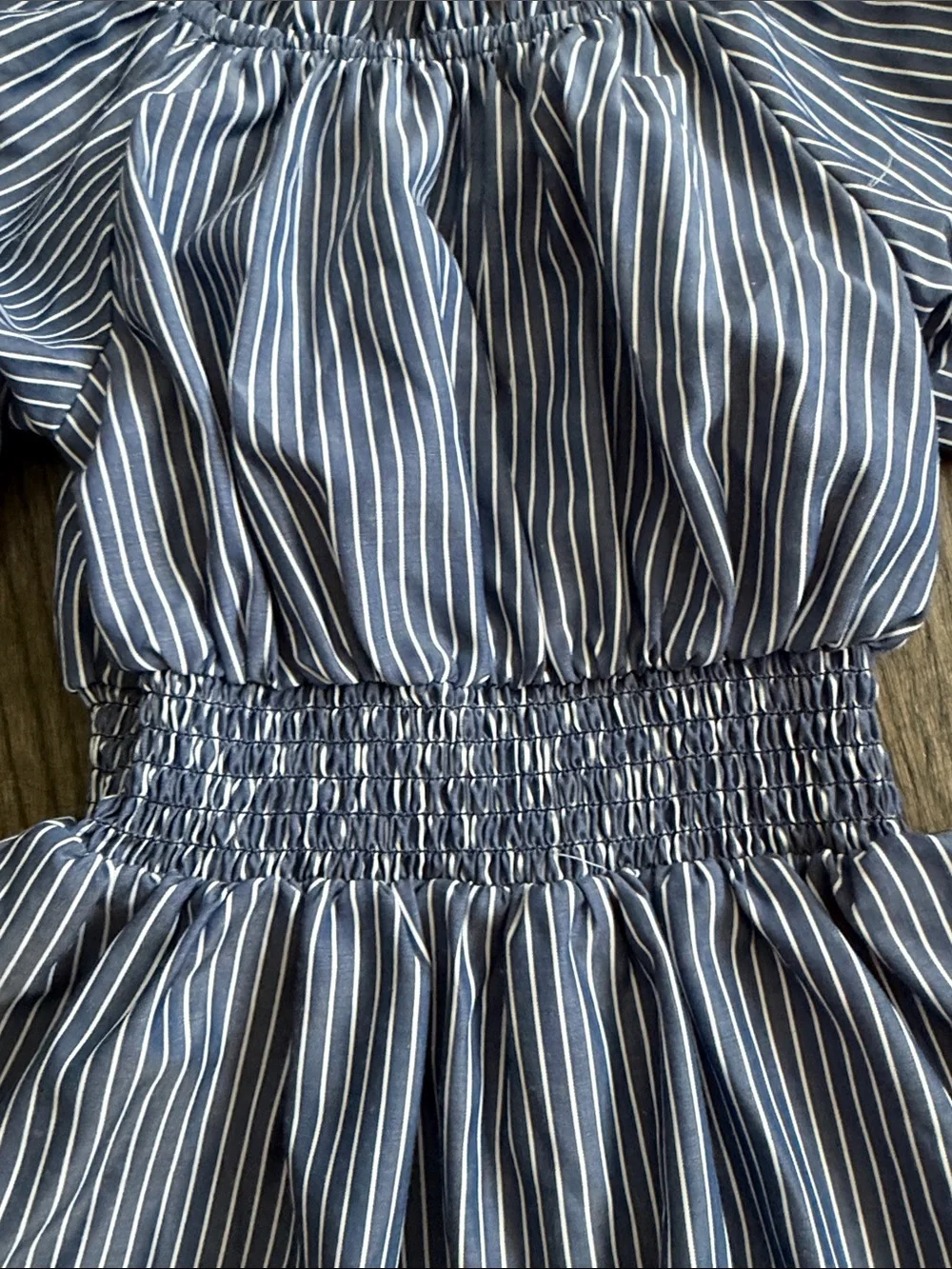 Habitual Kids Blue and White Striped Smocked Dress - size 5/6